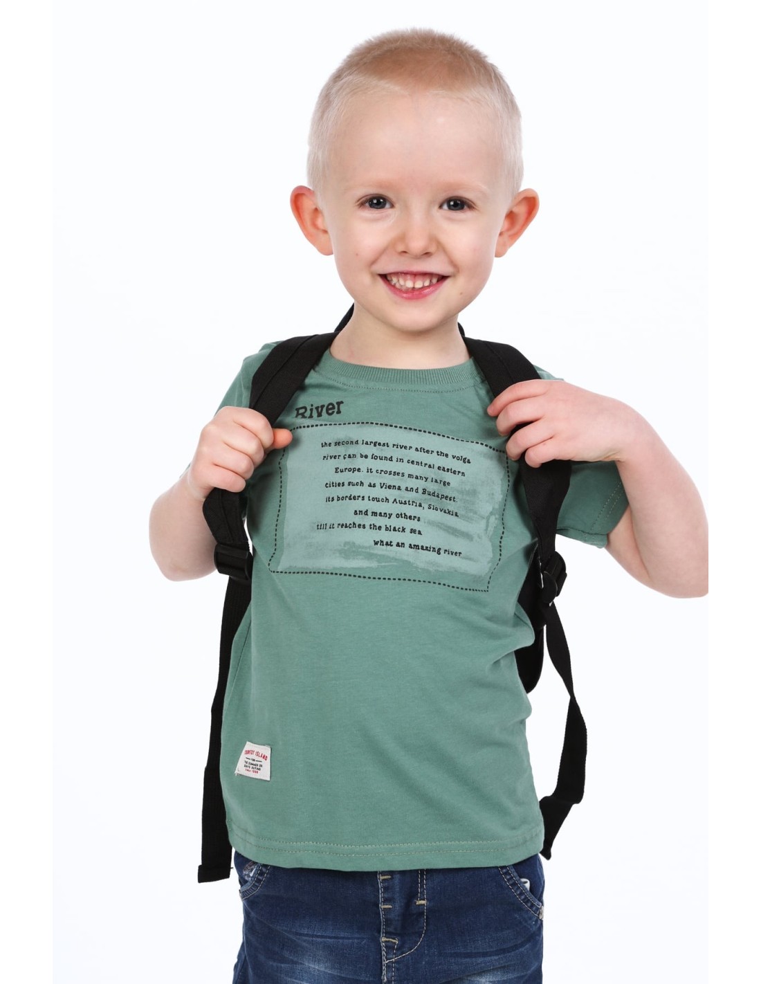 Khakifarbenes Jungen-T-Shirt mit Aufdruck NDZ4484 – Online-Shop – Boutique